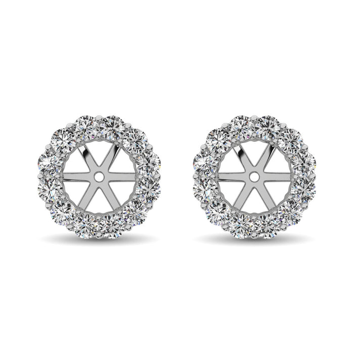 14K White Gold Diamond 1 Ct.Tw. Earrings Jacket