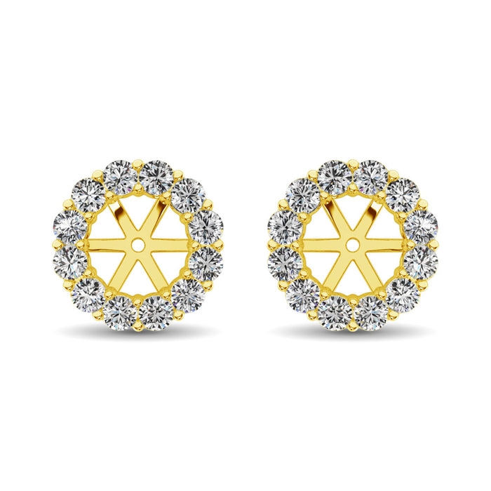 14K Yellow Gold Diamond 1/2 Ct.Tw. Earrings Jacket