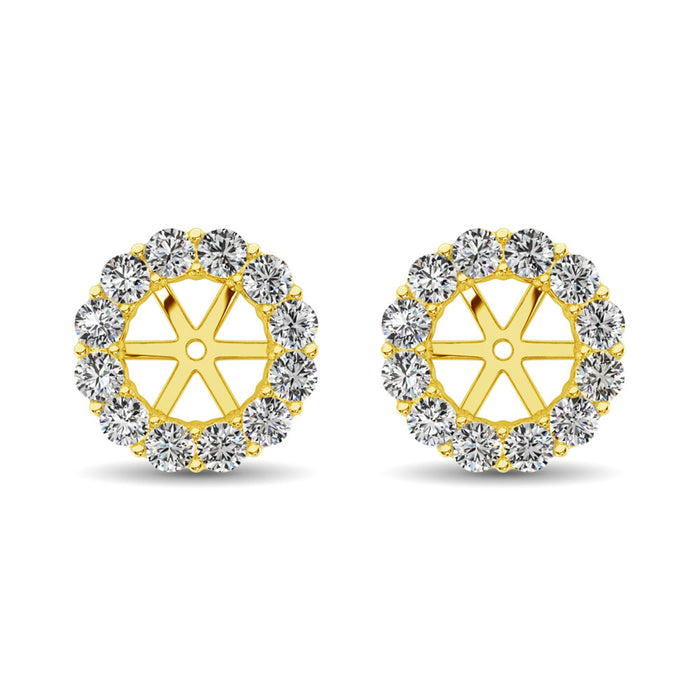 14K Yellow Gold Diamond 3/4 Ct.Tw. Earrings Jacket