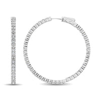 Thumbnail for 14K White Gold Diamond 2 2/5 Ct.Tw. In and Out Hoop Earrings