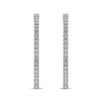 Thumbnail for 14K White Gold Diamond 2 2/5 Ct.Tw. In and Out Hoop Earrings