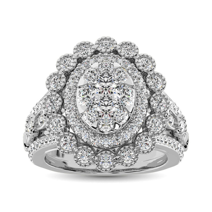 14K White  Gold 2 Ct.Tw. Diamond Engagement Ring