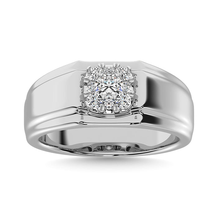 Diamond 1/2 Ct.Tw. Mens Fashion Ring Ring in 14K White Gold