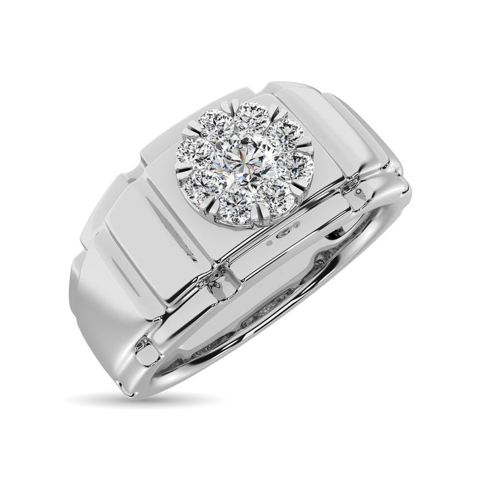 Diamond 1/2 Ct.Tw. Mens Fashion Ring in 14K White Gold