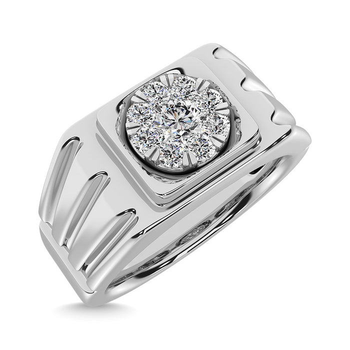 Diamond 1/2 Ct.Tw. Mens Fashion Ring Ring in 14K White Gold