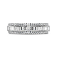Thumbnail for 14K White Gold Round and Baguette Diamond 2/5 Ct.Tw. Anniversary Band