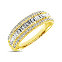 Thumbnail for 14K Yellow Gold Round and Baguette Diamond 2/5 Ct.Tw. Anniversary Band