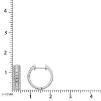 Thumbnail for 14K White Gold Round and Baguette Diamond 1/2 Ct.Tw. Hoop Earrings