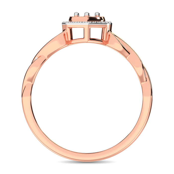 10K Rose Gold Diamond 1/10 Ct.Tw. Heart Ring