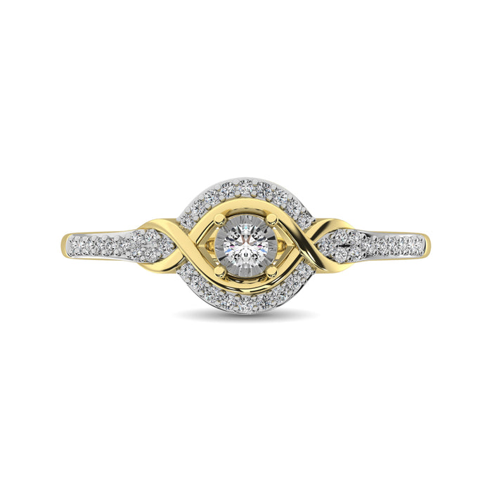 10K Yellow Gold Diamond 1/6 Ct.Tw. Promise Ring