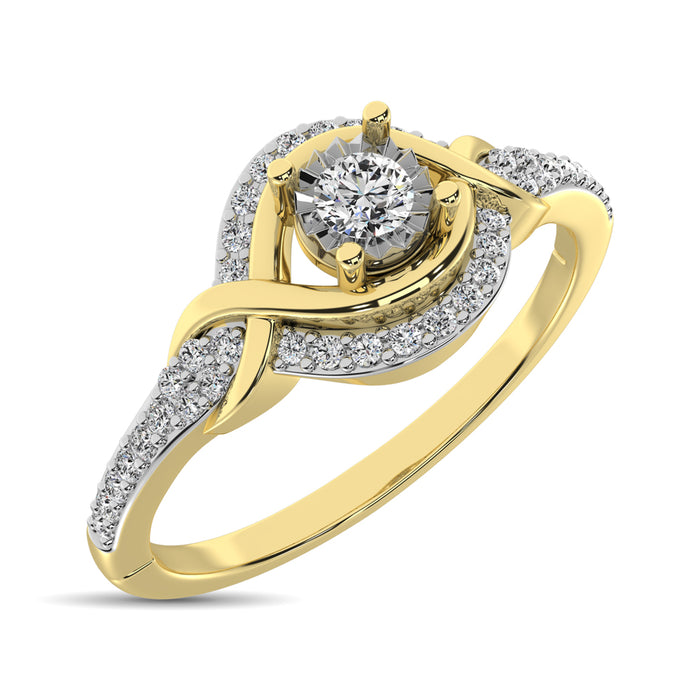 10K Yellow Gold Diamond 1/6 Ct.Tw. Promise Ring