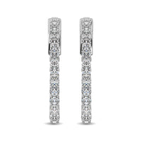 Thumbnail for 10K White Gold Diamond 1/2 Ct.Tw. In and Out Hoop Earrings