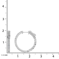 Thumbnail for 10K White Gold Diamond 1 Ct.Tw. In and Out Hoop Earrings