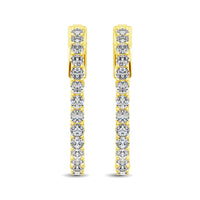 Thumbnail for 14K Yellow Gold Diamond 2 Ct.Tw. In and Out Hoop Earrings