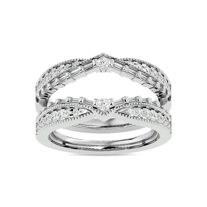 Diamond 3/4 ct tw Round Cut Guard Ring  in 14K White Gold