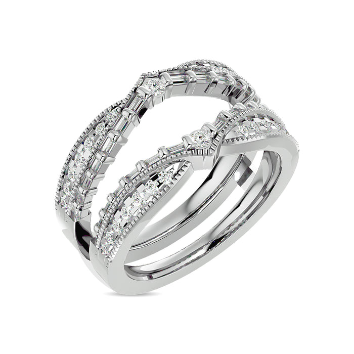 Diamond 3/4 ct tw Round Cut Guard Ring  in 14K White Gold