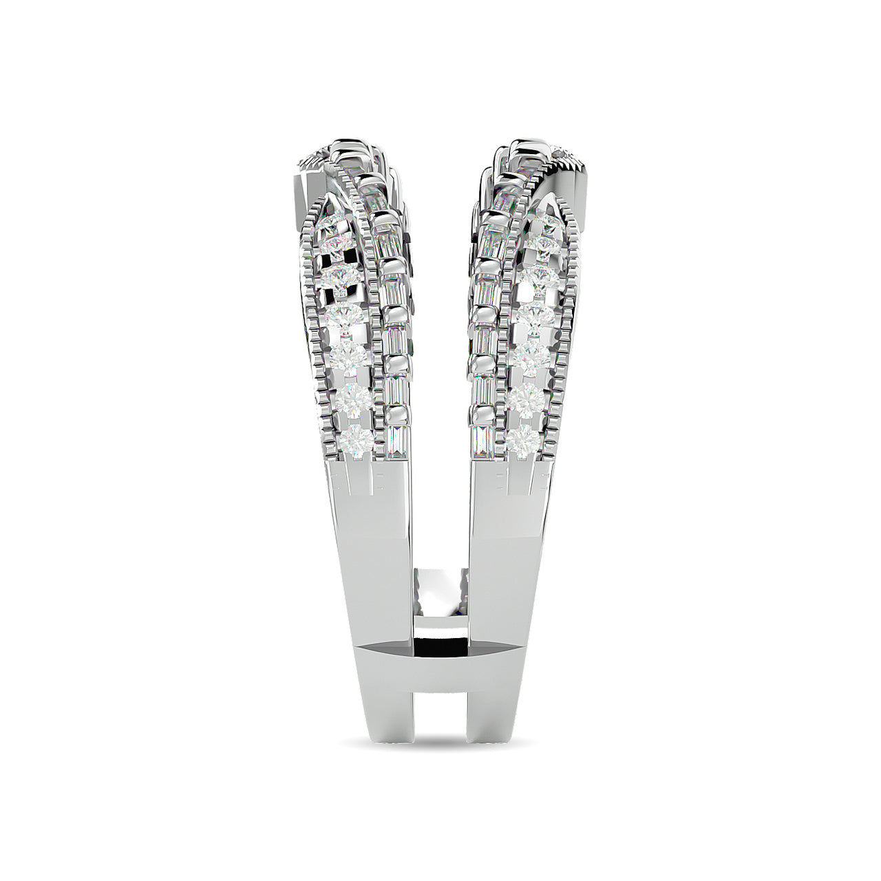 Diamond 3/4 ct tw Round Cut Guard Ring  in 14K White Gold