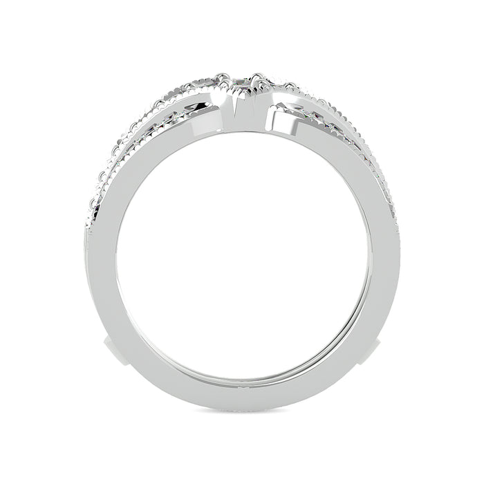 Diamond 3/4 ct tw Round Cut Guard Ring  in 14K White Gold