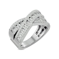 Thumbnail for Diamond 1 ct tw Crossover Fashion Ring in 14K White Gold