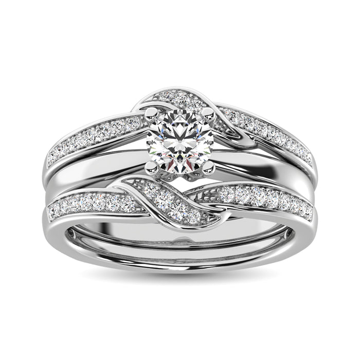 Diamond 1/4 Ct.Tw. Guard Ring in 14K White Gold