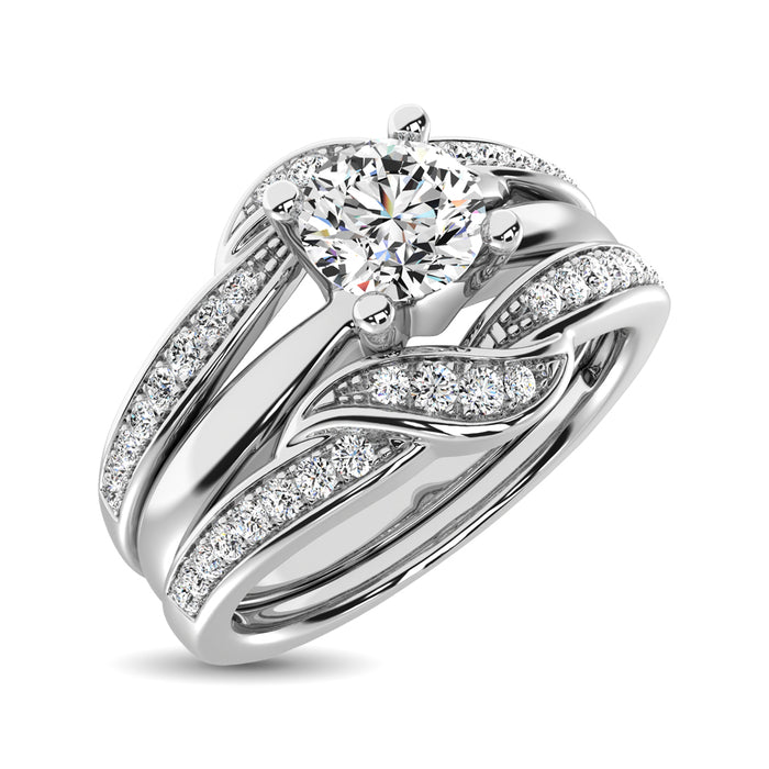 Diamond 1/4 Ct.Tw. Guard Ring in 14K White Gold