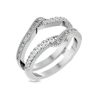 Thumbnail for Diamond 1/2 ct tw Round and Tapper Guard Ring  in 14K White Gold