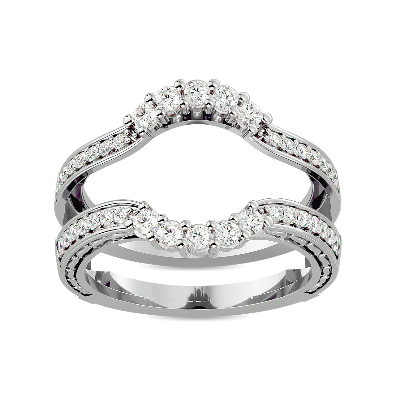 Diamond 1/2 ct tw Round Cut Guard Ring  in 14K White Gold