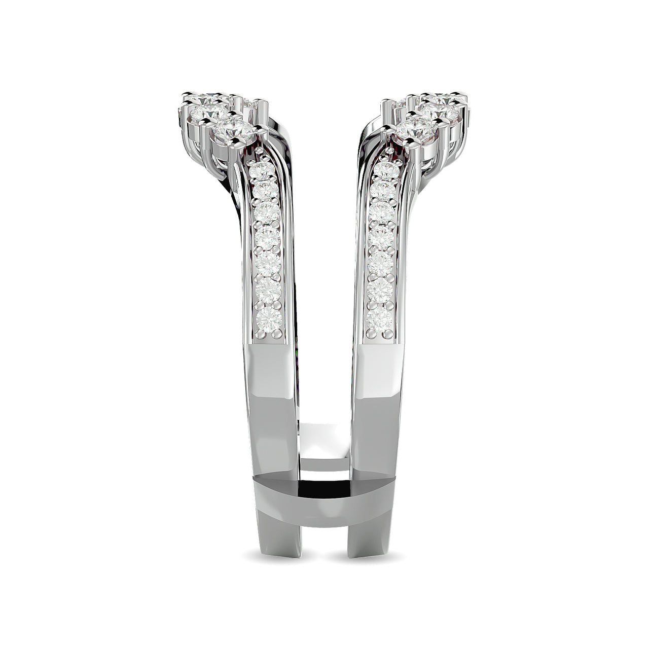 Diamond 1/2 ct tw Round Cut Guard Ring  in 14K White Gold
