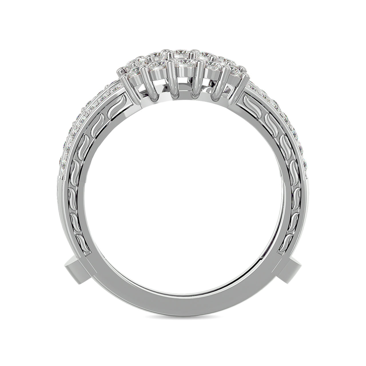Diamond 1/2 ct tw Round Cut Guard Ring  in 14K White Gold