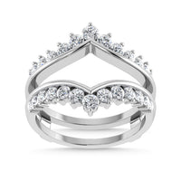 Thumbnail for Diamond 1 ct tw Round Cut Guard Ring  in 14K White Gold