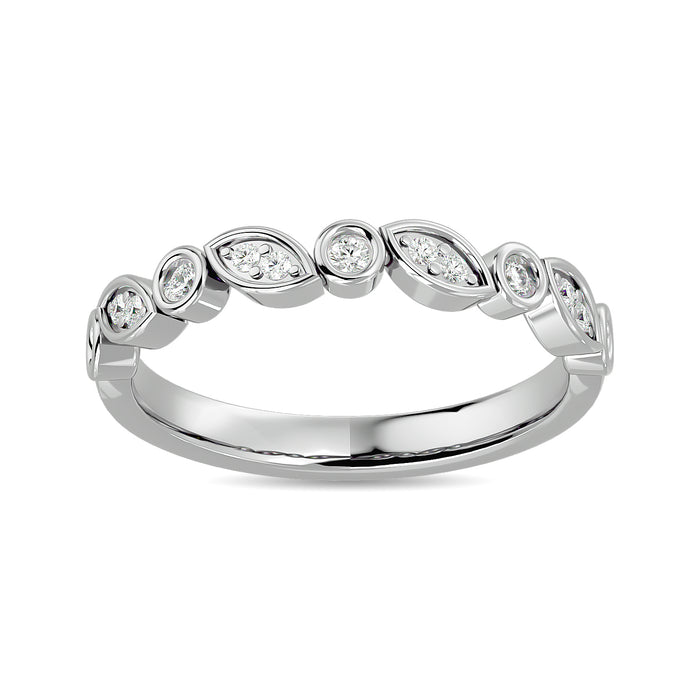 Diamond 1/6 ct tw Ladies Band in 14K White Gold