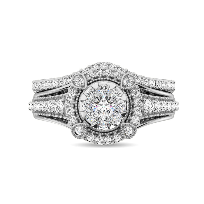 Diamond 7/8 Ct.Tw. Bridal Ring in 14K White Gold