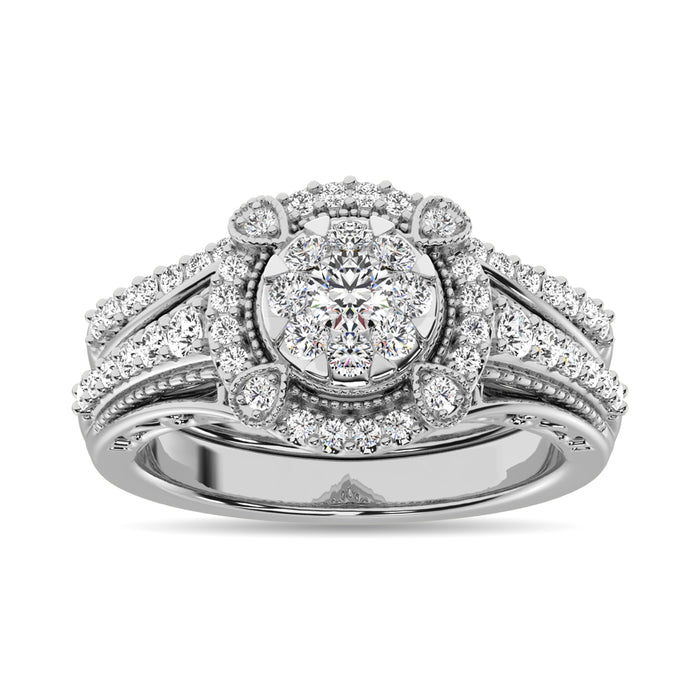 Diamond 7/8 Ct.Tw. Bridal Ring in 14K White Gold