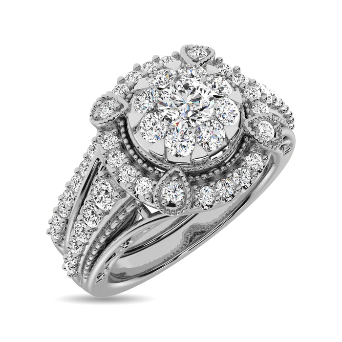 Diamond 7/8 Ct.Tw. Bridal Ring in 14K White Gold