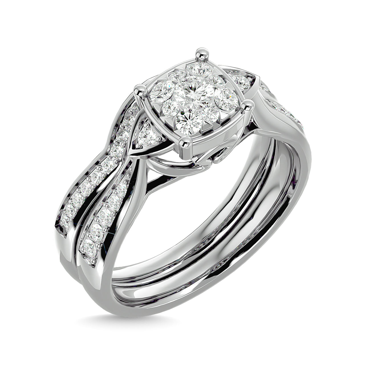 Diamond 5/8 Ct.Tw. Bridal Ring in 14K White Gold