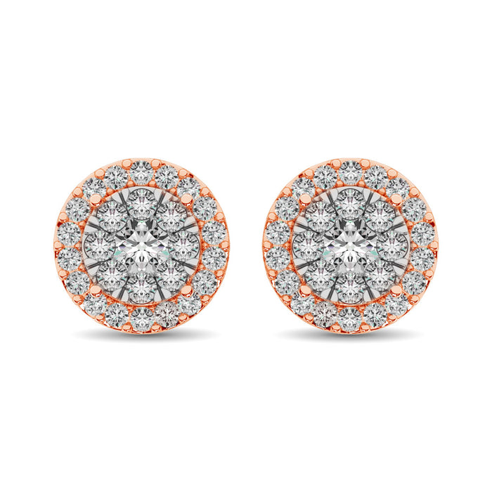 Diamond Stud earrings 3/4 ct tw in 14K Rose Gold