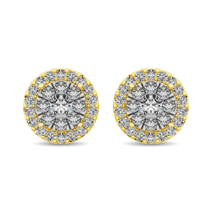 Diamond Stud earrings 3/4 ct tw in 14K Yellow Gold