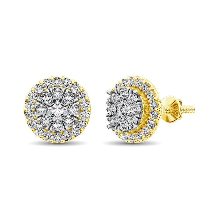 Diamond Stud earrings 3/4 ct tw in 14K Yellow Gold