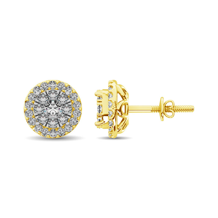 Diamond Stud earrings 3/4 ct tw in 14K Yellow Gold