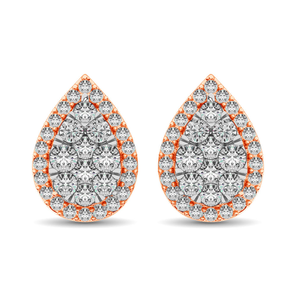 Diamond 3/4 ct tw Pear Shape Fashion Earrings in 14K Rose Gold