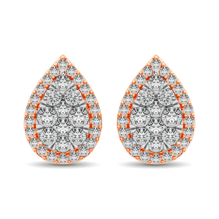 Diamond 3/4 ct tw Pear Shape Fashion Earrings in 14K Rose Gold