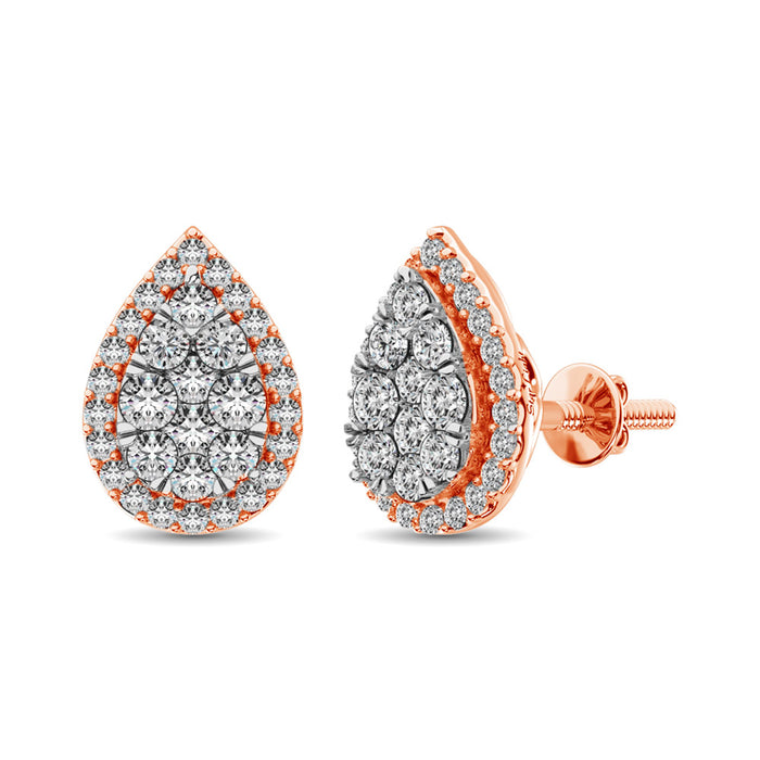 Diamond 3/4 ct tw Pear Shape Fashion Earrings in 14K Rose Gold