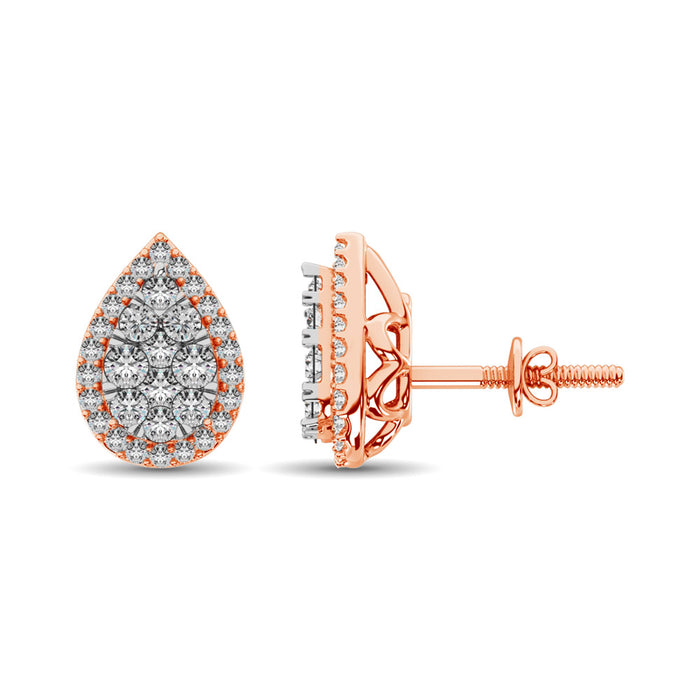 Diamond 3/4 ct tw Pear Shape Fashion Earrings in 14K Rose Gold