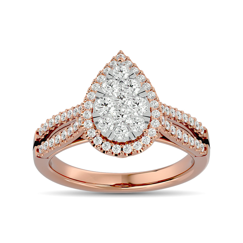 Diamond Engagement Ring 3/4 ct tw in 14K Rose Gold