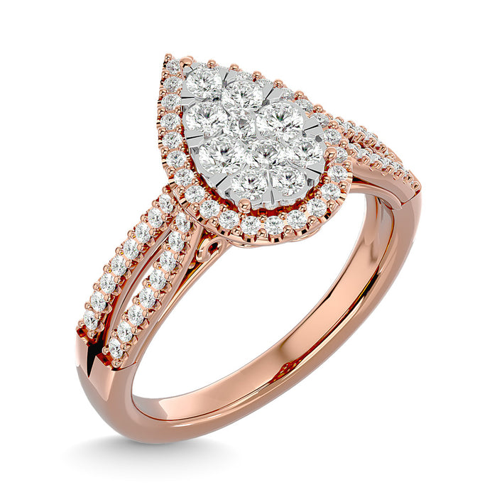 Diamond Engagement Ring 3/4 ct tw in 14K Rose Gold