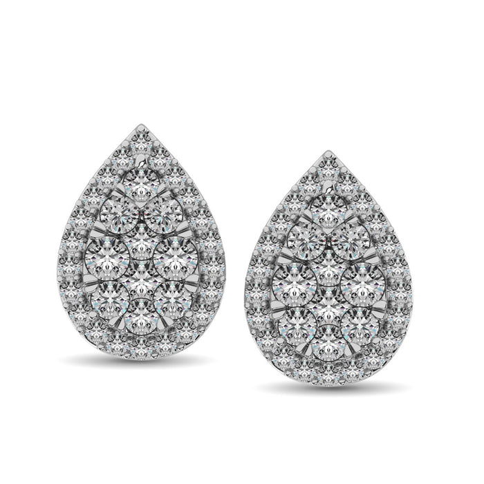 Diamond 3/4 ct tw Pear Shape Fashion Earrings in 14K White Gold