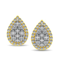Thumbnail for Diamond 3/4 ct tw Pear Shape Fashion Earrings in 14K Yellow Gold