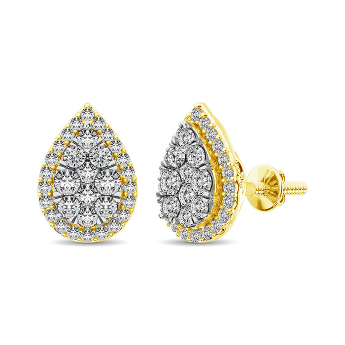 Diamond 3/4 ct tw Pear Shape Fashion Earrings in 14K Yellow Gold