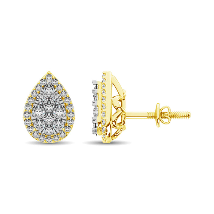 Diamond 3/4 ct tw Pear Shape Fashion Earrings in 14K Yellow Gold