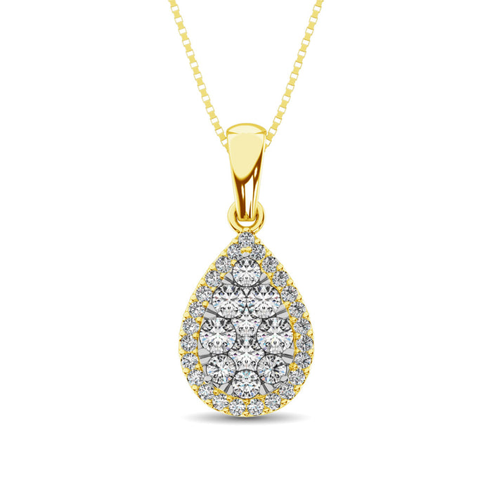 Diamond Fashion Pendant 5/8 ct tw Round Cut in 14K Yellow Gold